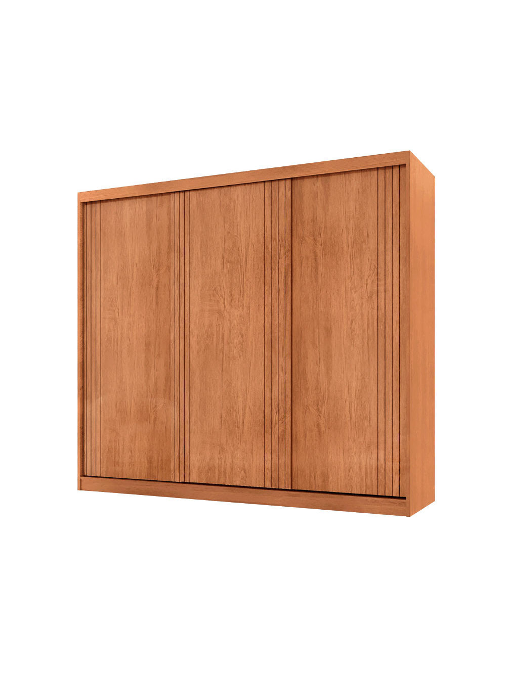 Guarda Roupa Casal Connor 100 MDF 3 Portas de Correr Moderna Mobília - Naturalle