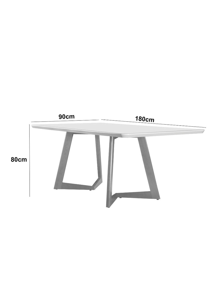 Mesa Munique 180cm Madeira com Vidro Mobillare