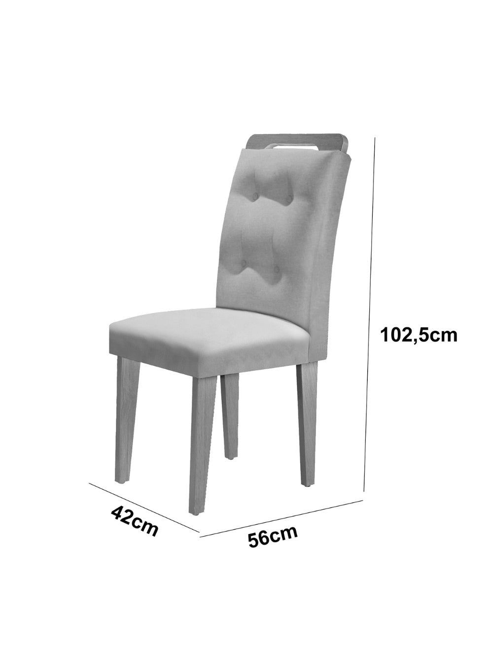 Conjunto Sala de Jantar Carol 180 MDF Laqueado com 06 Cadeiras