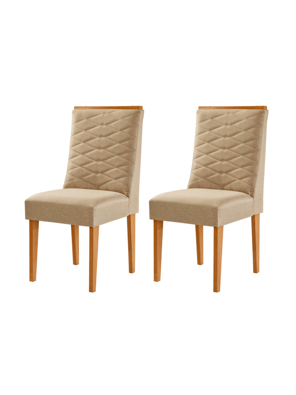 Conjunto com 2 Cadeiras MDF Eloise para Sala de Jantar Moderna Mobilia - Turim 07/Naturale