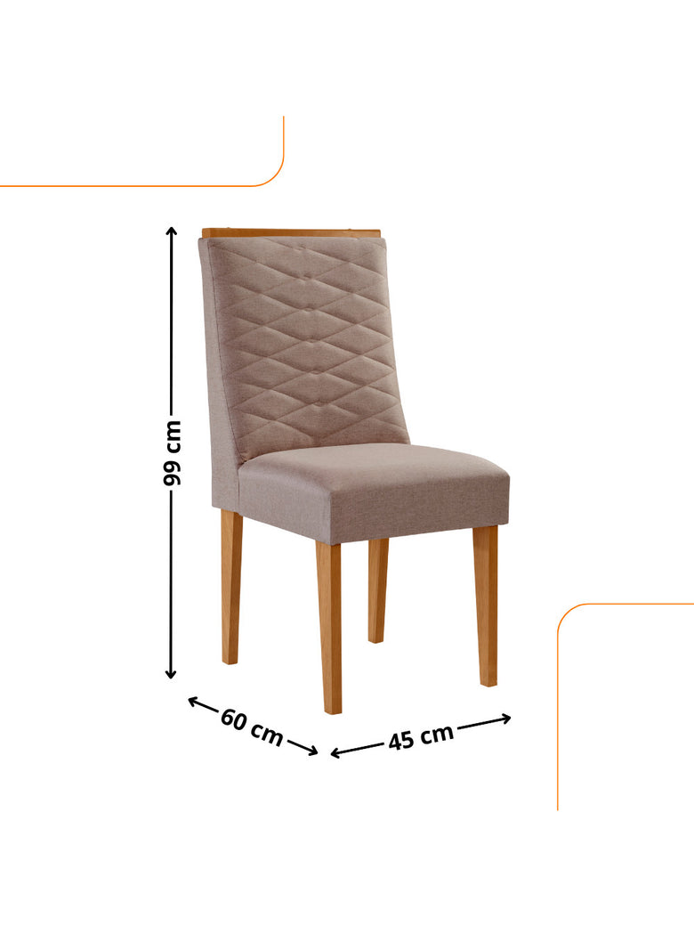 Conjunto com 2 Cadeiras MDF Eloise para Sala de Jantar Moderna Mobilia