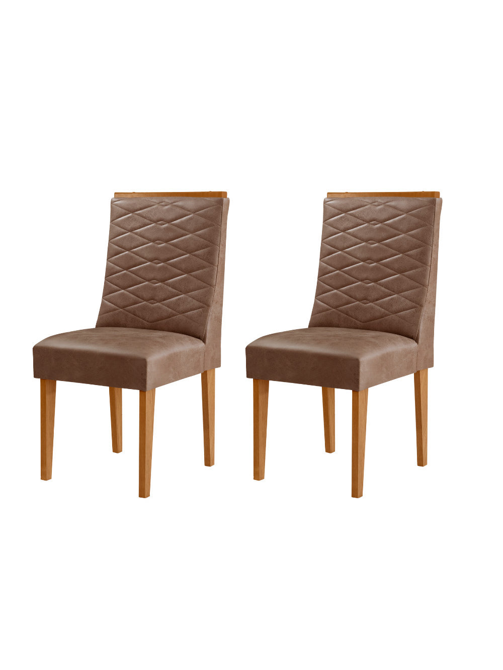 Conjunto com 2 Cadeiras MDF Eloise para Sala de Jantar Moderna Mobilia - Tork/Naturale