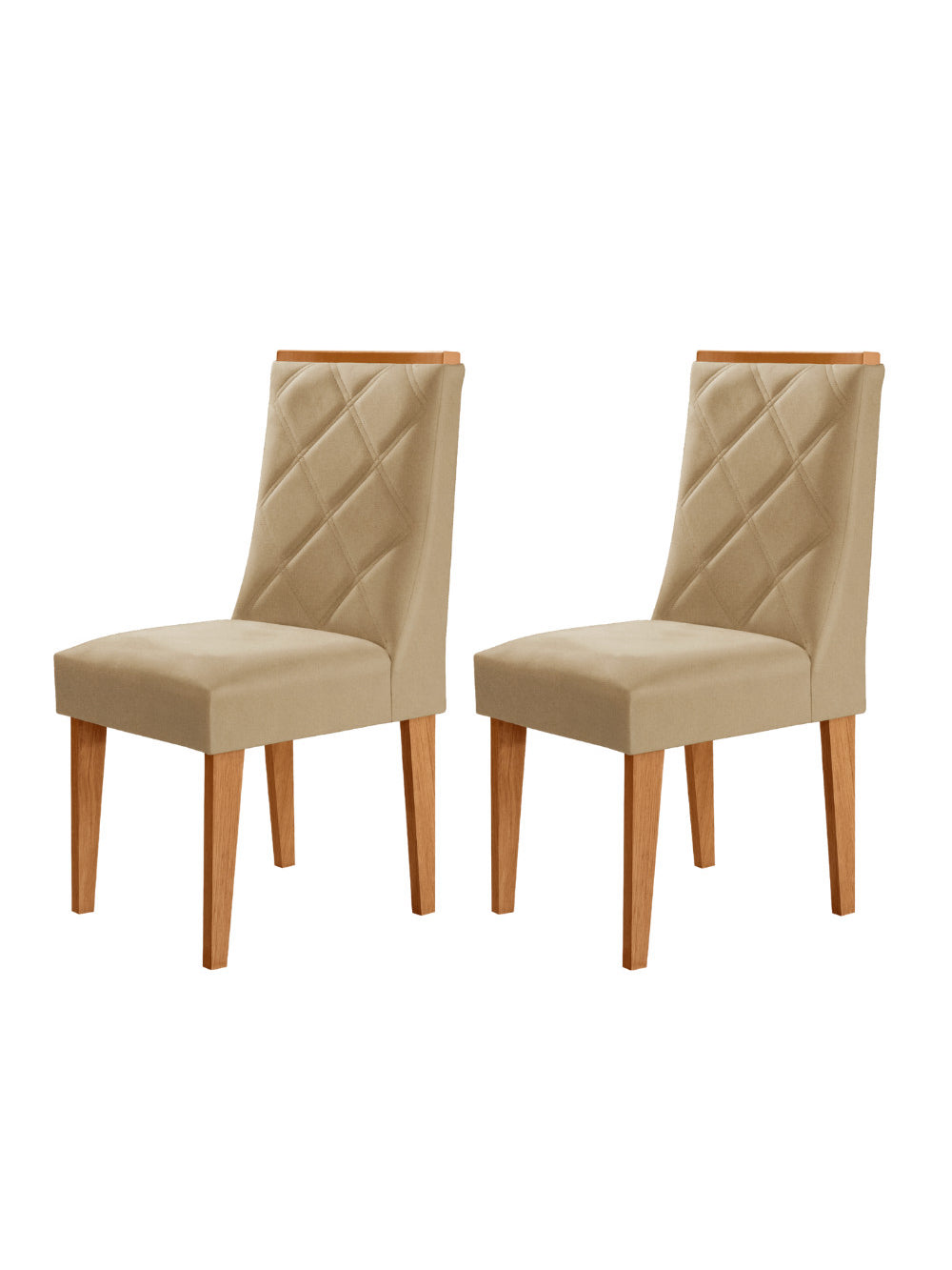 Conjunto com 2 Cadeiras MDF Isadora para Sala de Jantar Moderna Mobília - Turim 07/Naturale