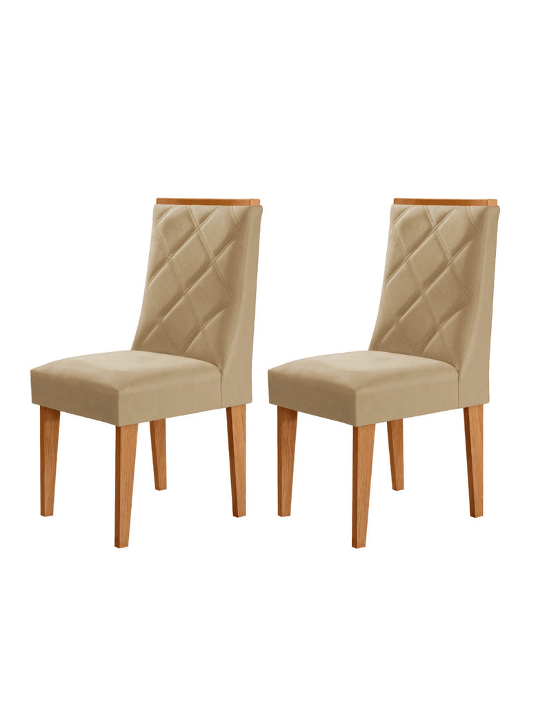 Conjunto com 2 Cadeiras MDF Isadora para Sala de Jantar Moderna Mobília