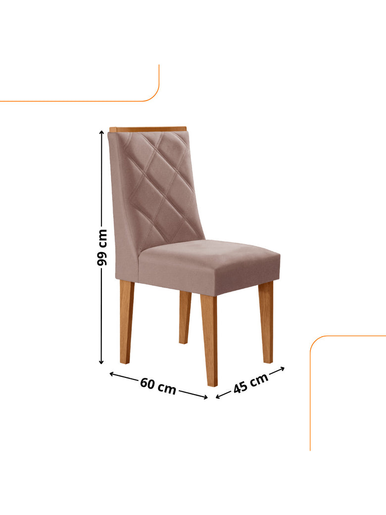 Conjunto com 2 Cadeiras MDF Isadora para Sala de Jantar Moderna Mobília