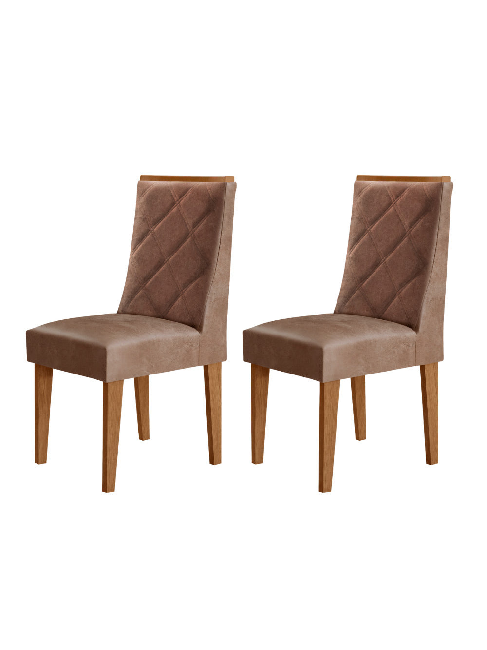 Conjunto com 2 Cadeiras MDF Isadora para Sala de Jantar Moderna Mobília - Tork/Naturale