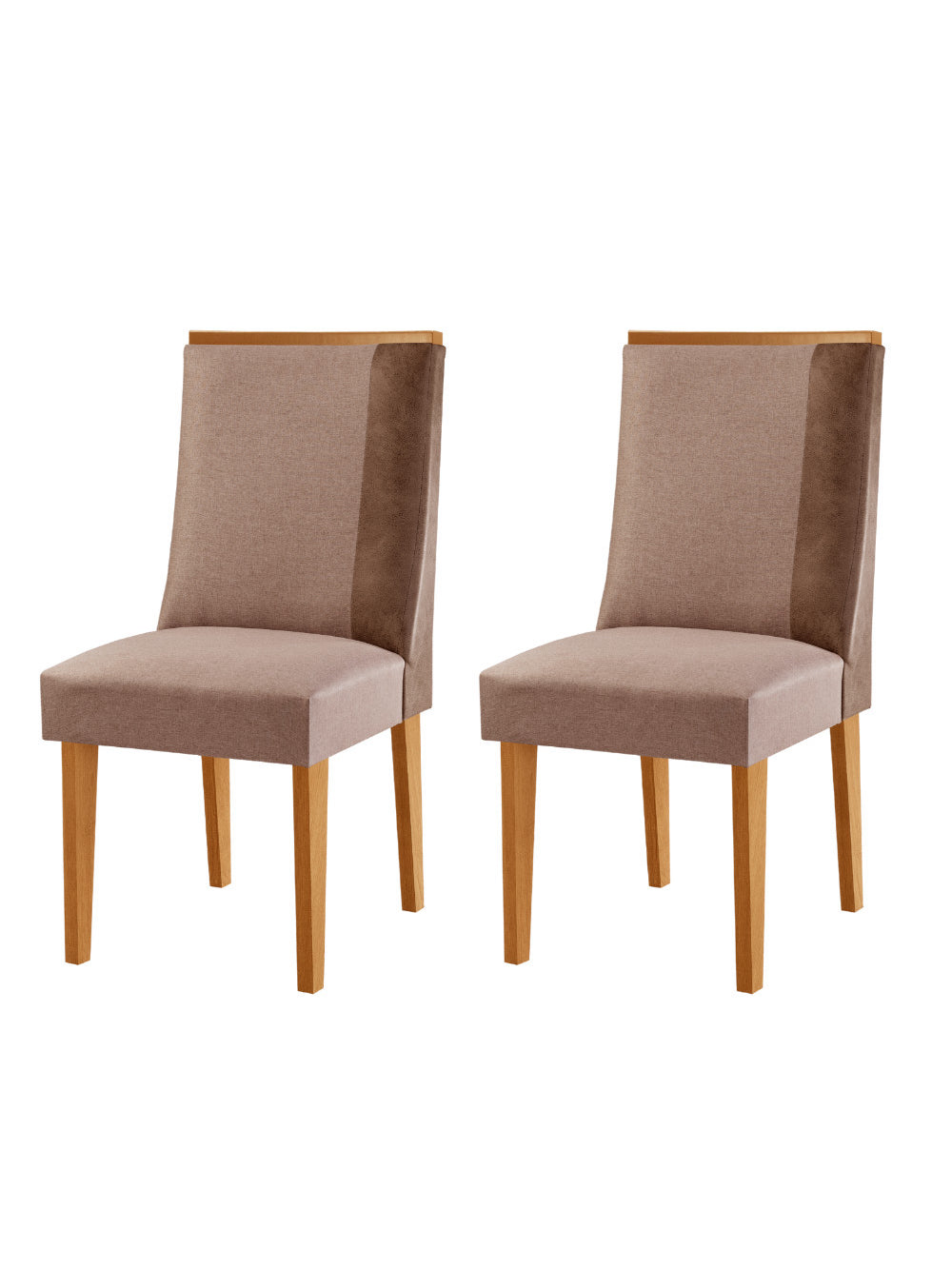 Conjunto com 2 Cadeiras MDF Diane para Sala de Jantar Moderna Mobília - LINHO CAPUCCINO / TORK / NATURALE