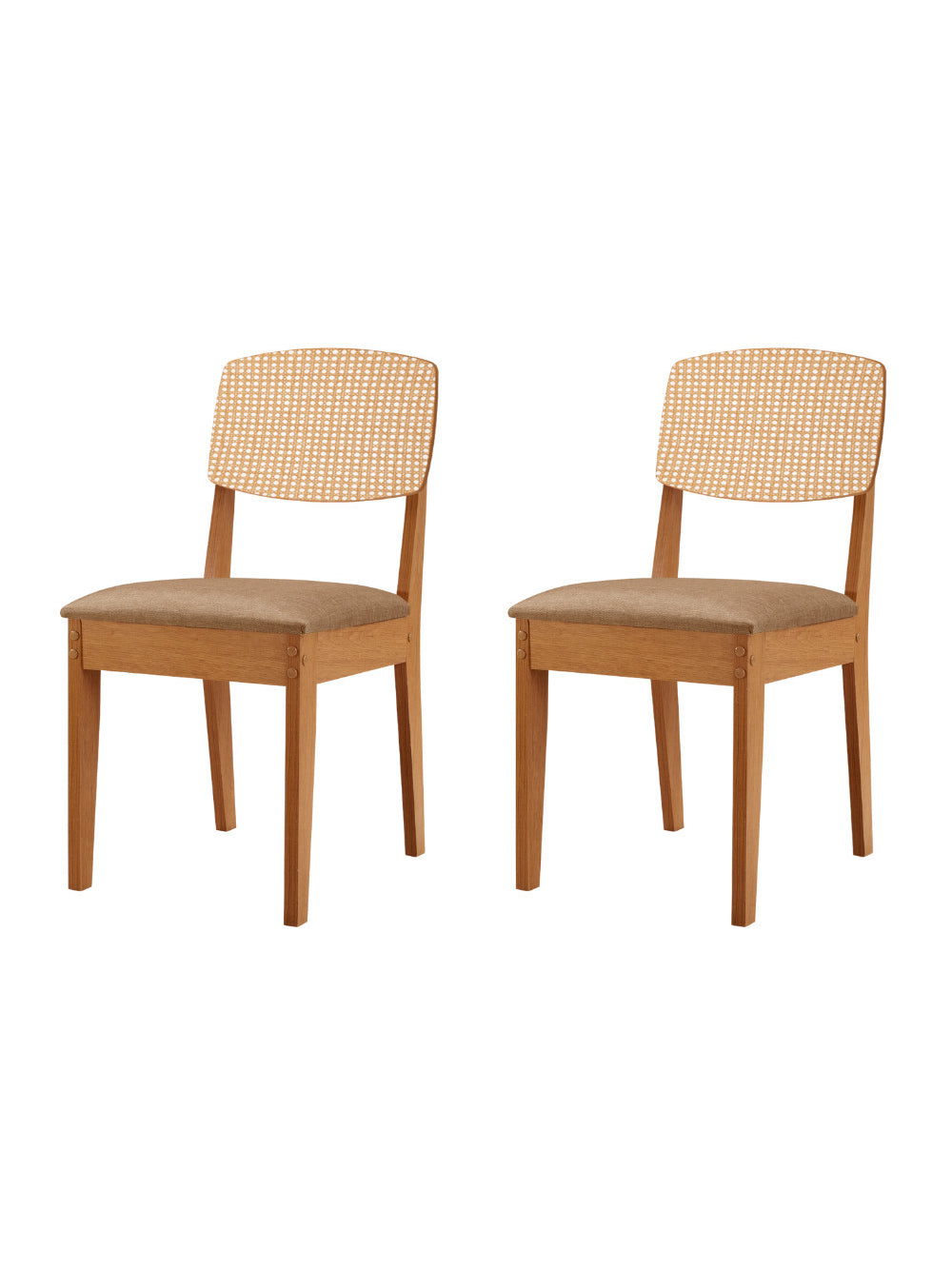 Conjunto com 2 Cadeiras MDF Copper Premium para Sala de Jantar Moderna Mobília - Turim 07/Naturale
