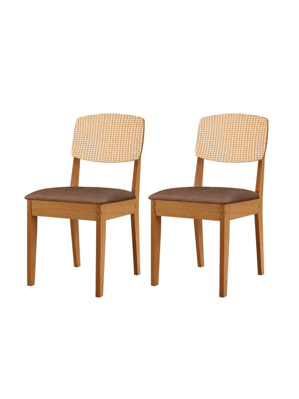 Conjunto com 2 Cadeiras MDF Copper Premium para Sala de Jantar Moderna Mobília - Tork/Naturale
