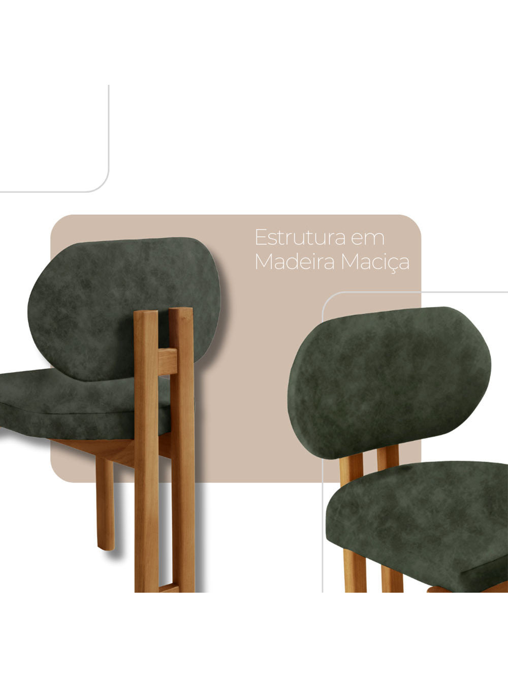 Conjunto com 2 Cadeiras Madeira Nala