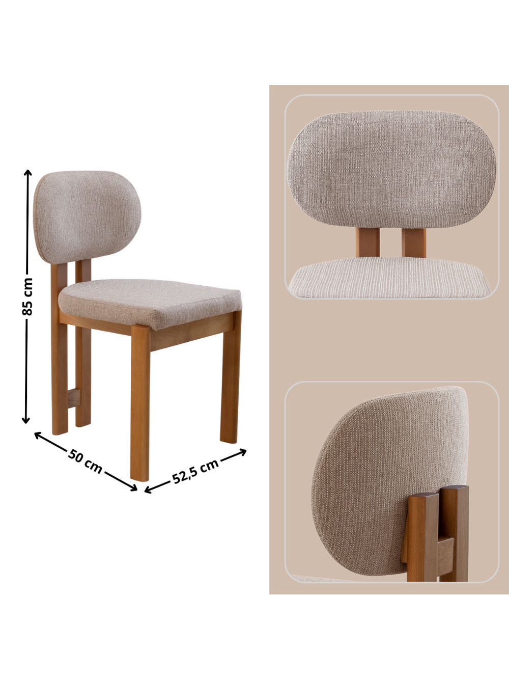 Conjunto com 2 Cadeiras Madeira Nala