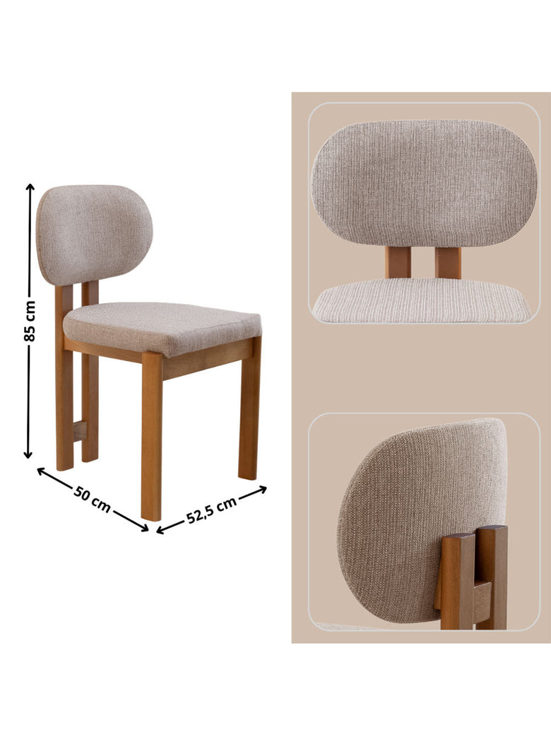 Conjunto com 2 Cadeiras Madeira Nala