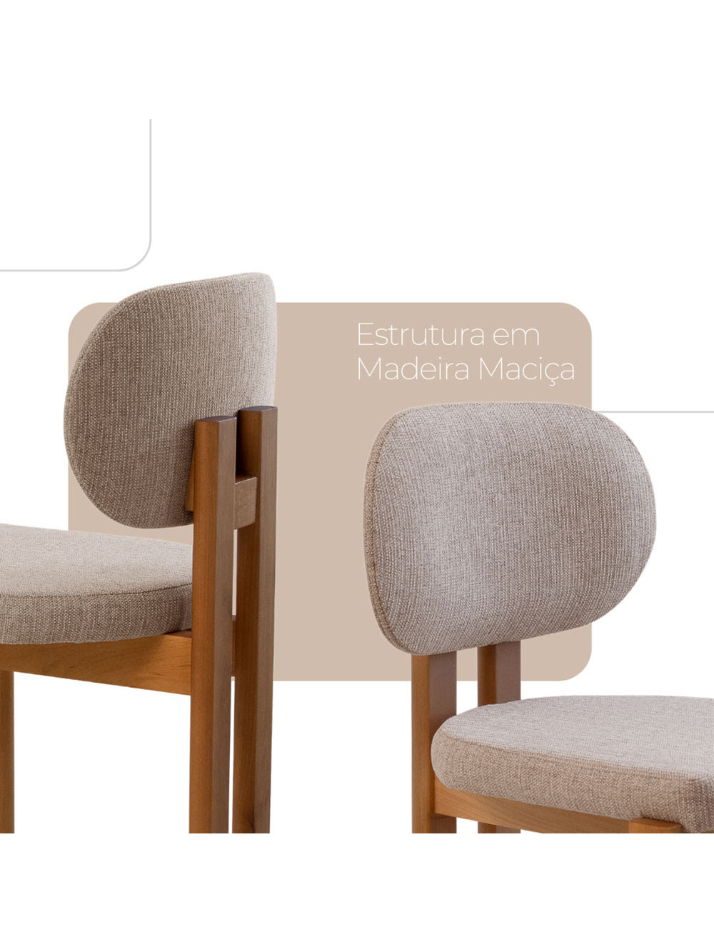 Conjunto com 2 Cadeiras Madeira Nala