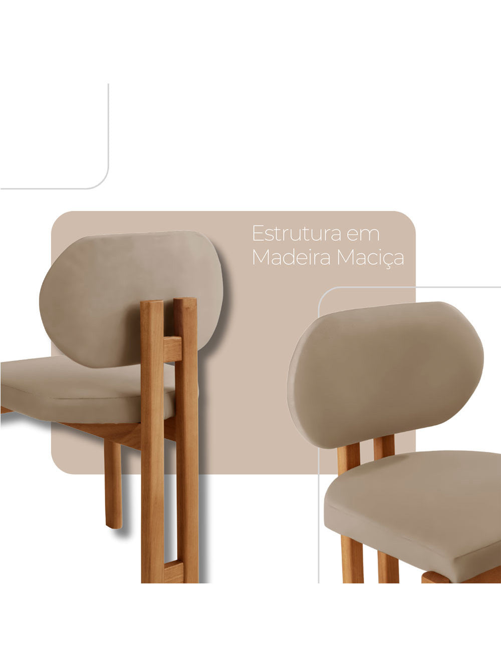 Conjunto com 2 Cadeiras Madeira Nala