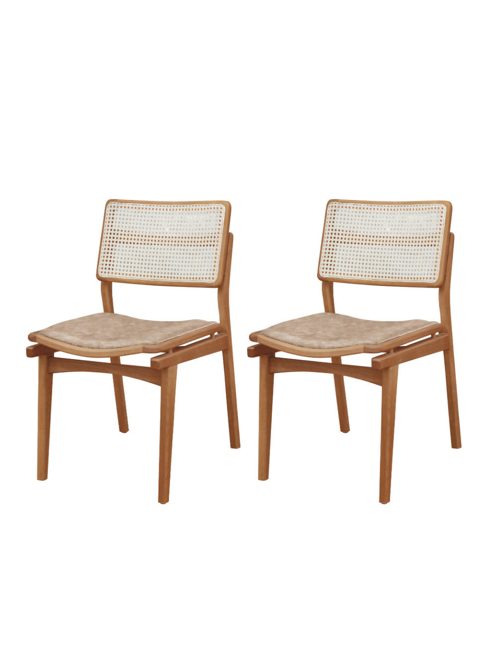 Conjunto com 2 Cadeiras Madeira Eva Premium Moderna Mobília