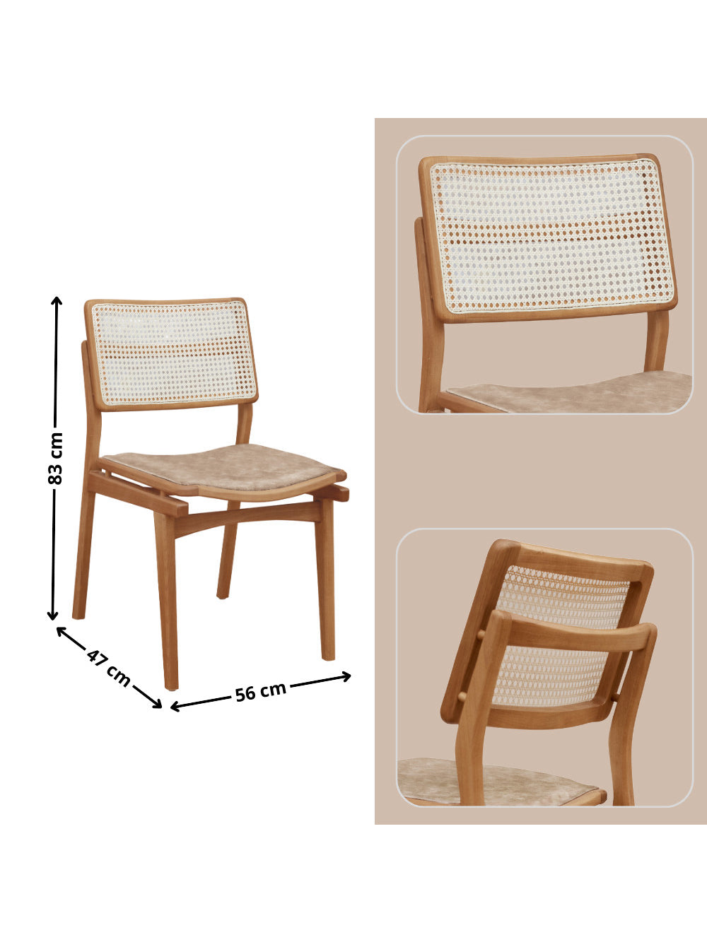 Conjunto com 2 Cadeiras Madeira Eva Premium Moderna Mobília