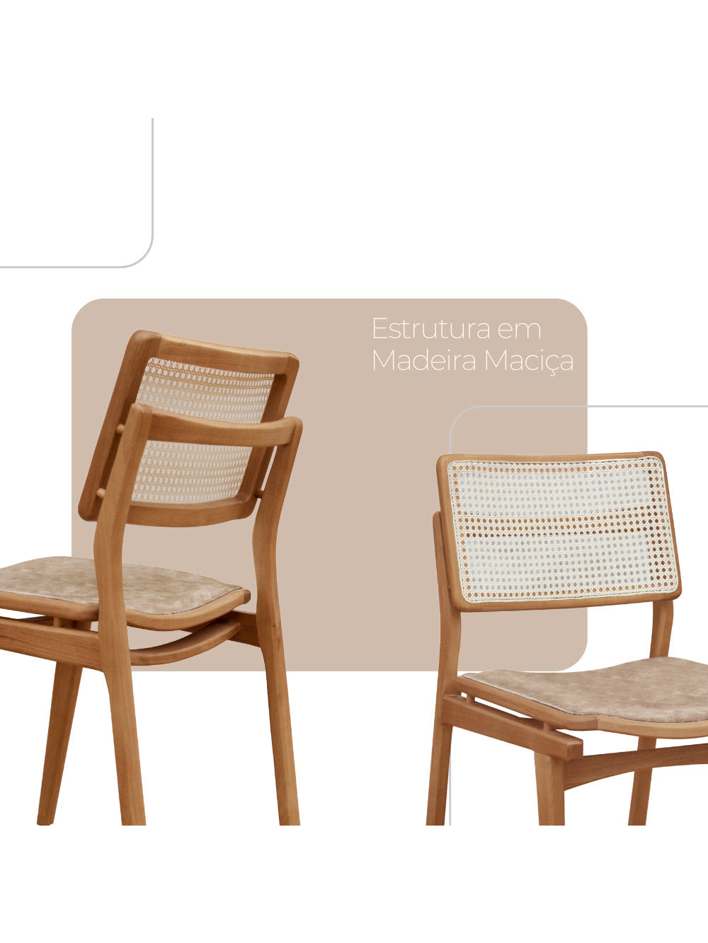 Conjunto com 2 Cadeiras Madeira Eva Premium Moderna Mobília