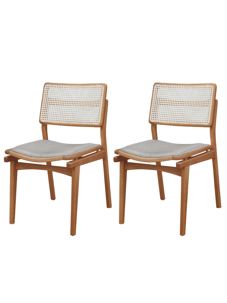 Conjunto com 2 Cadeiras Madeira Eva Premium Moderna Mobília