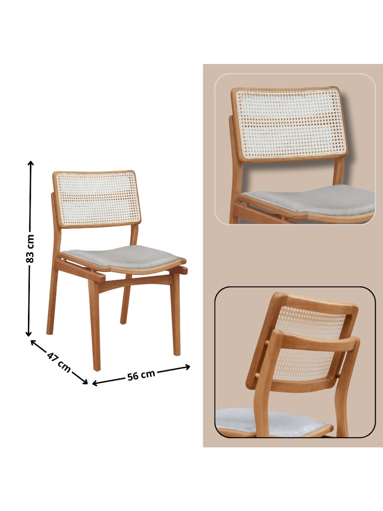 Conjunto com 2 Cadeiras Madeira Eva Premium Moderna Mobília