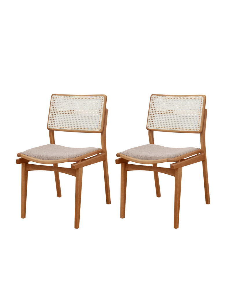 Conjunto com 2 Cadeiras Madeira Eva Premium Moderna Mobília
