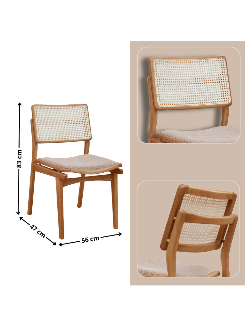 Conjunto com 2 Cadeiras Madeira Eva Premium Moderna Mobília