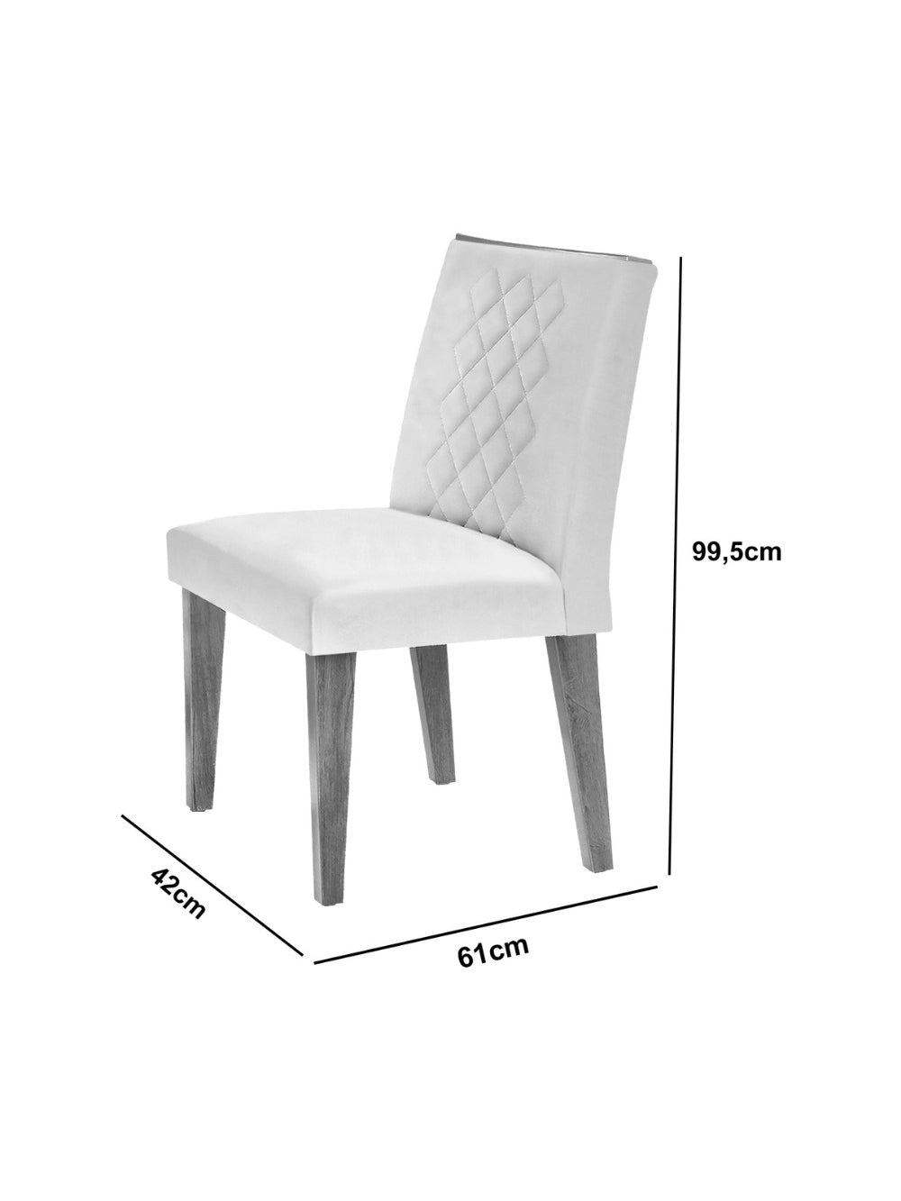 Conjunto com 2 Cadeiras para Sala de Jantar Milena MDF Rufato - Imbuia/Veludo Creme