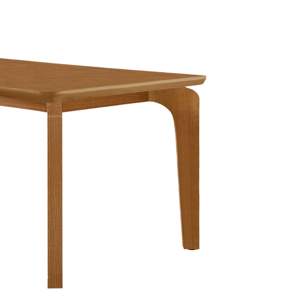 Mesa de Jantar Liz 120cm Tampo MDF Canto Copo Moderna Mobília