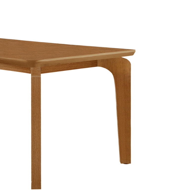 Mesa de Jantar Liz 120cm Tampo MDF Canto Copo Moderna Mobília