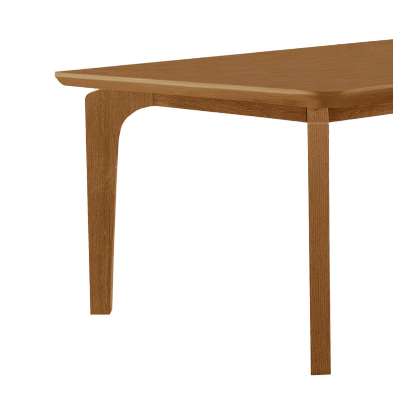 Mesa de Jantar Liz 180cm Tampo MDF Canto Copo Moderna Mobília