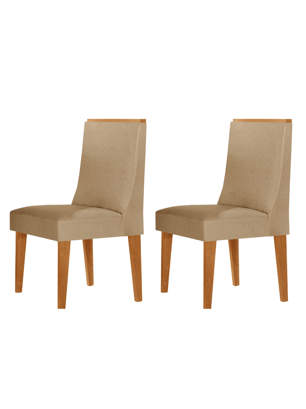 Conjunto com 2 Cadeiras MDF Lisboa para Sala de Jantar Moderna Mobília - Turim 07/Naturale