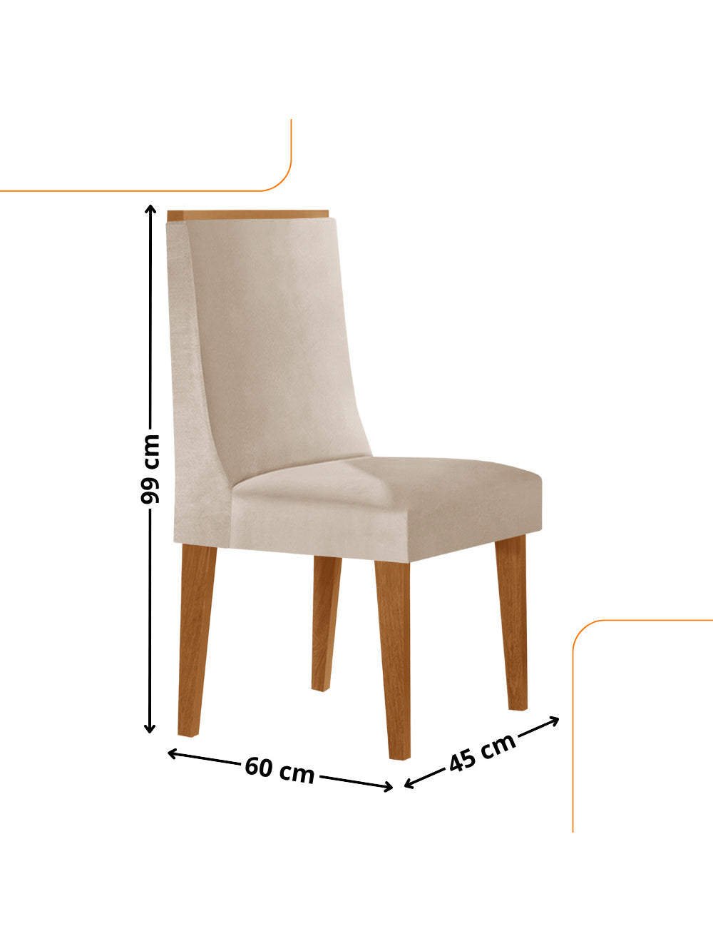 Conjunto com 2 Cadeiras MDF Lisboa para Sala de Jantar Moderna Mobília - Tork/Naturale