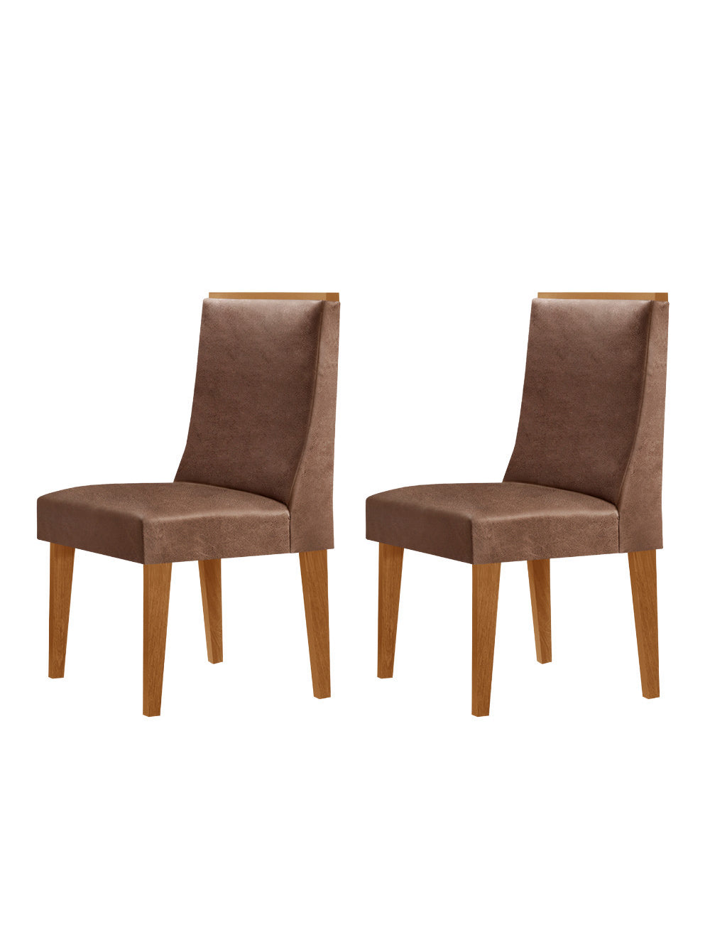 Conjunto com 2 Cadeiras MDF Lisboa para Sala de Jantar Moderna Mobília - Tork/Naturale
