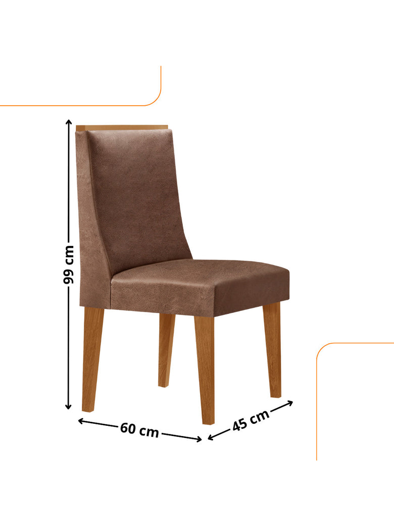 Conjunto com 2 Cadeiras MDF Lisboa para Sala de Jantar Moderna Mobília