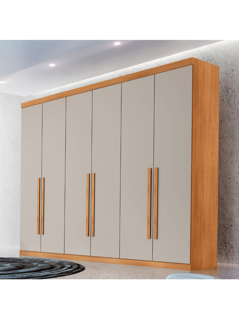 Guarda Roupa Casal Maya 100 MDF 6 Portas e 6 Gavetas - Rufato