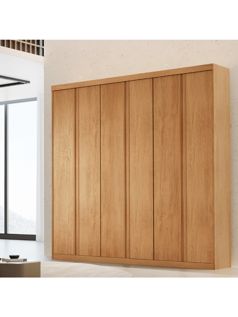 Guarda Roupa Casal Boston 6 Portas e 4 Gavetas MDF Moderna