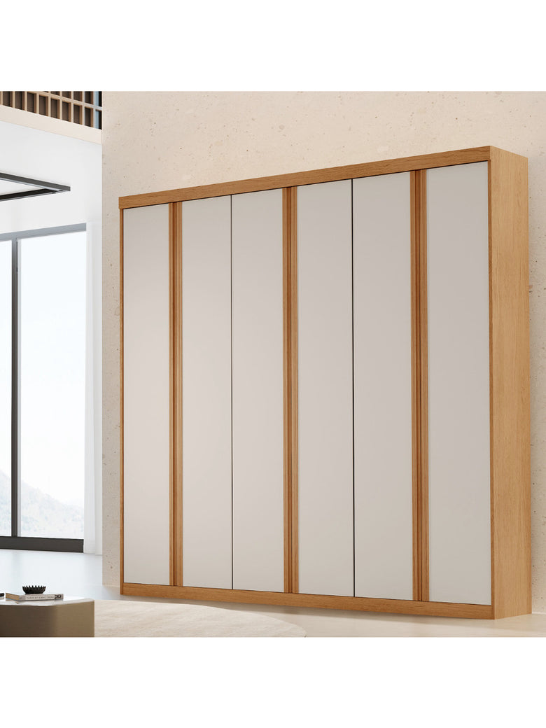 Guarda Roupa Casal Boston 6 Portas e 4 Gavetas MDF Moderna