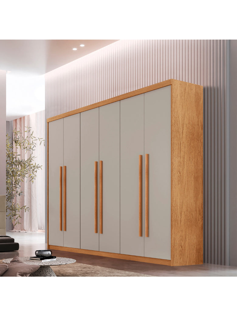 Guarda Roupa Casal Heros 6 Portas e 2 Gavetas MDF Moderna