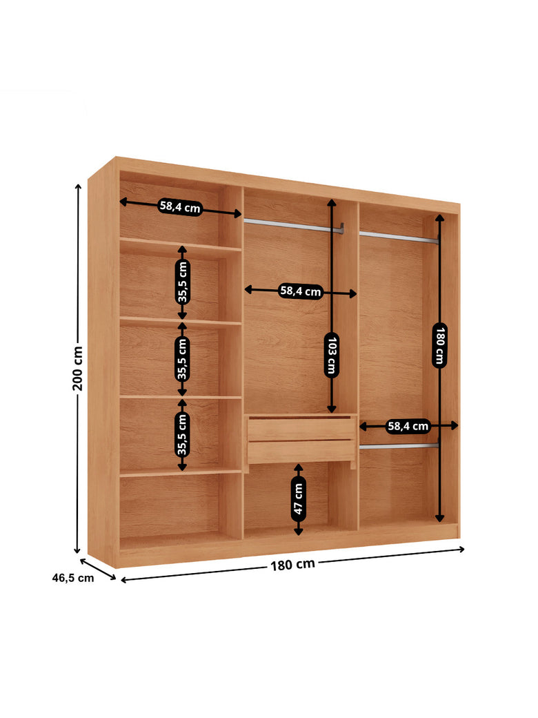 Guarda Roupa Casal Heros 6 Portas e 2 Gavetas MDF Moderna