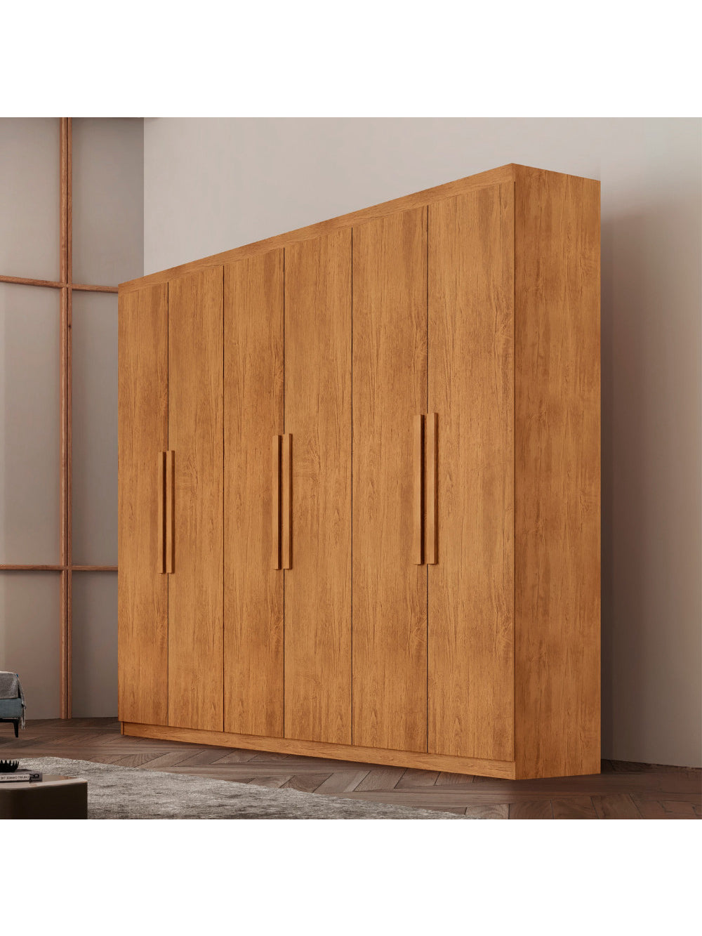 Guarda Roupa Casal Hera 6 Portas MDF Rufato - Naturalle