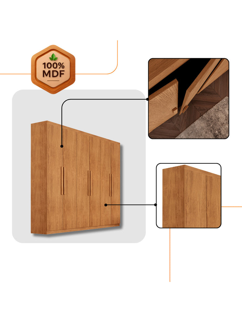 Guarda Roupa Casal Hera 6 Portas MDF Rufato