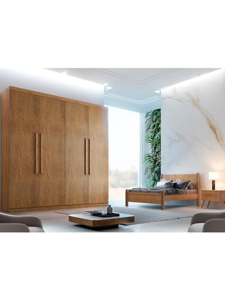 Guarda Roupa Casal Fenix 4 Portas 3 Gavetas Rufato