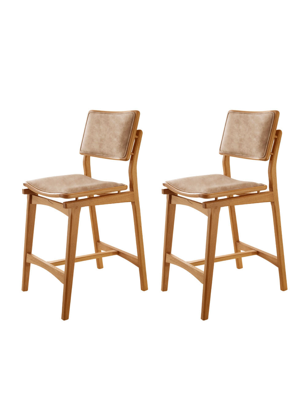 Conjunto com 2 Banquetas Eva Moderna - Milano / Imbuia Nat.