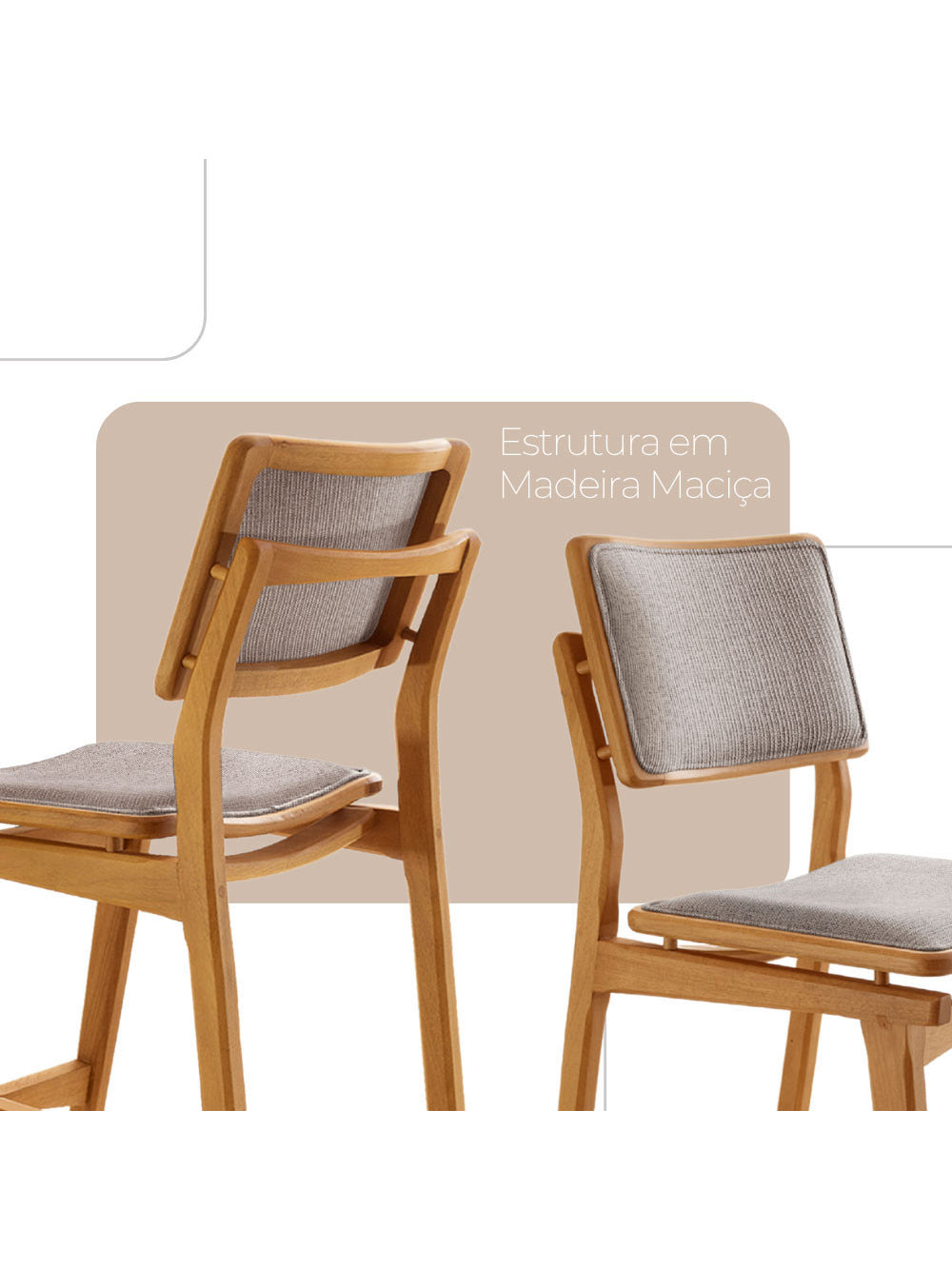 Conjunto com 2 Banquetas Eva Moderna - Luna / Imbuia Nat.