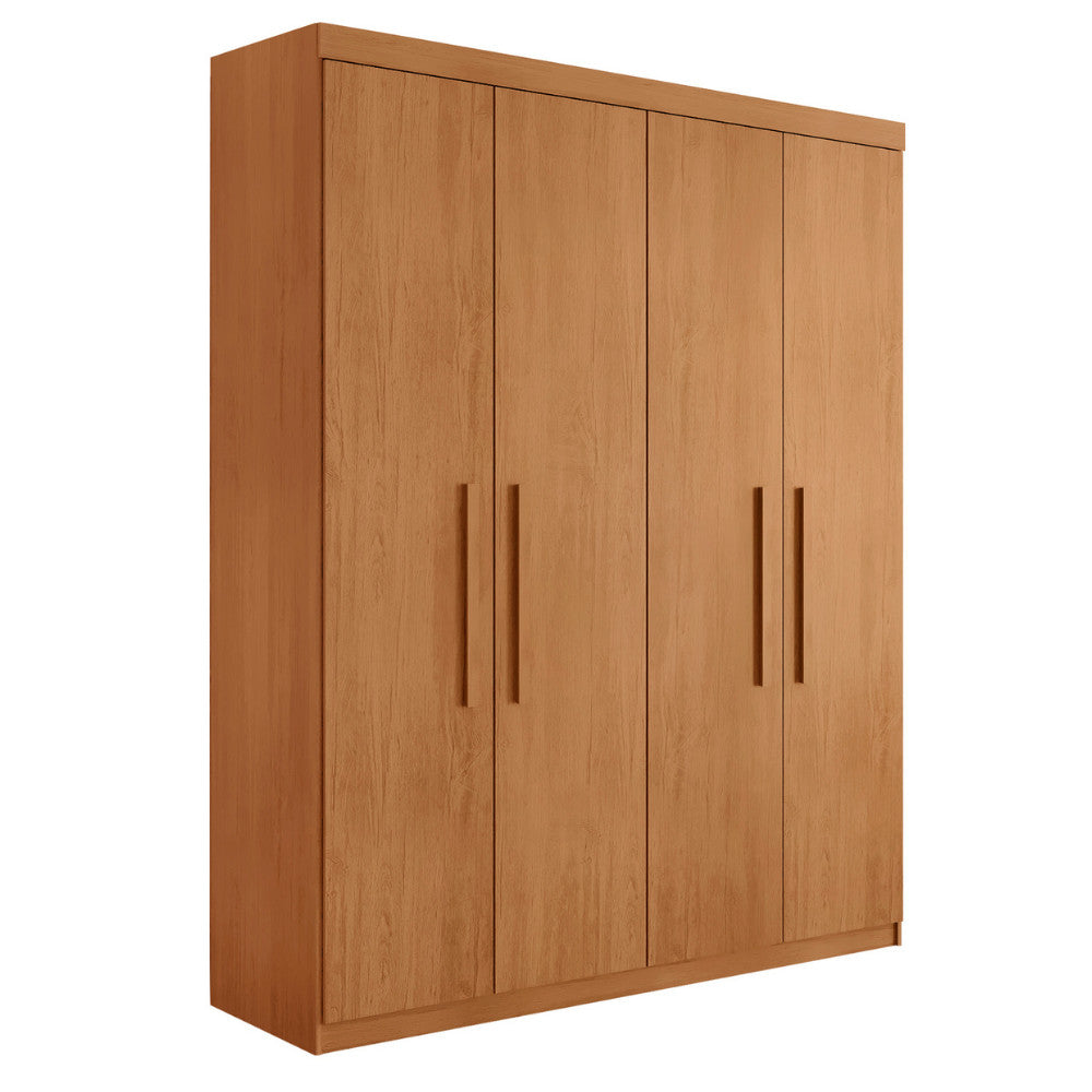 Guarda Roupa Solteiro Hera 4 Portas MDF Rufato - Naturalle