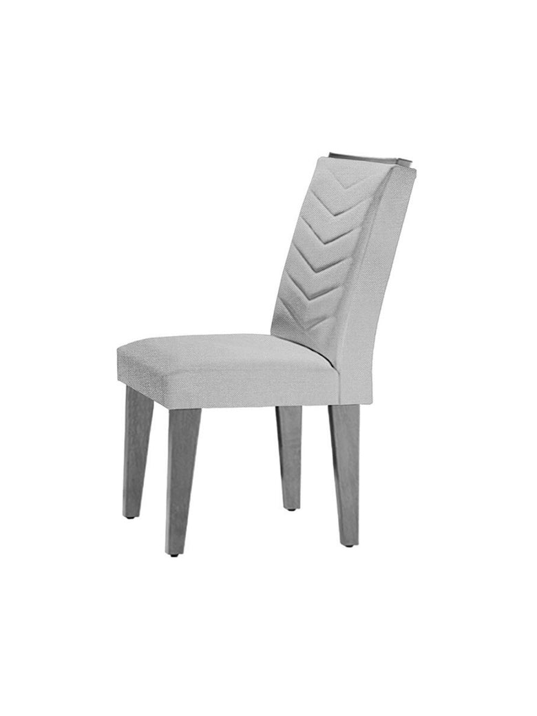 Conjunto Sala de Jantar Liz Tampo MDF Vidro com 6 cadeiras Rufato