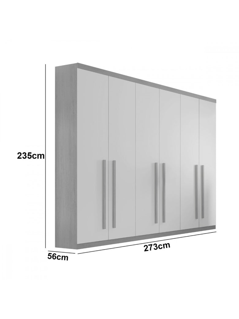 Guarda Roupa Casal Maya 100 MDF 6 Portas e 6 Gavetas - Rufato