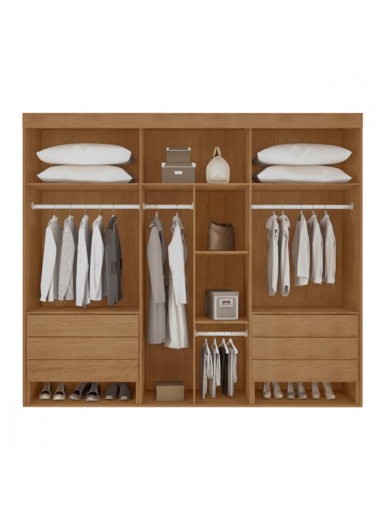 Guarda Roupa Casal Maya 100 MDF 6 Portas e 6 Gavetas - Rufato