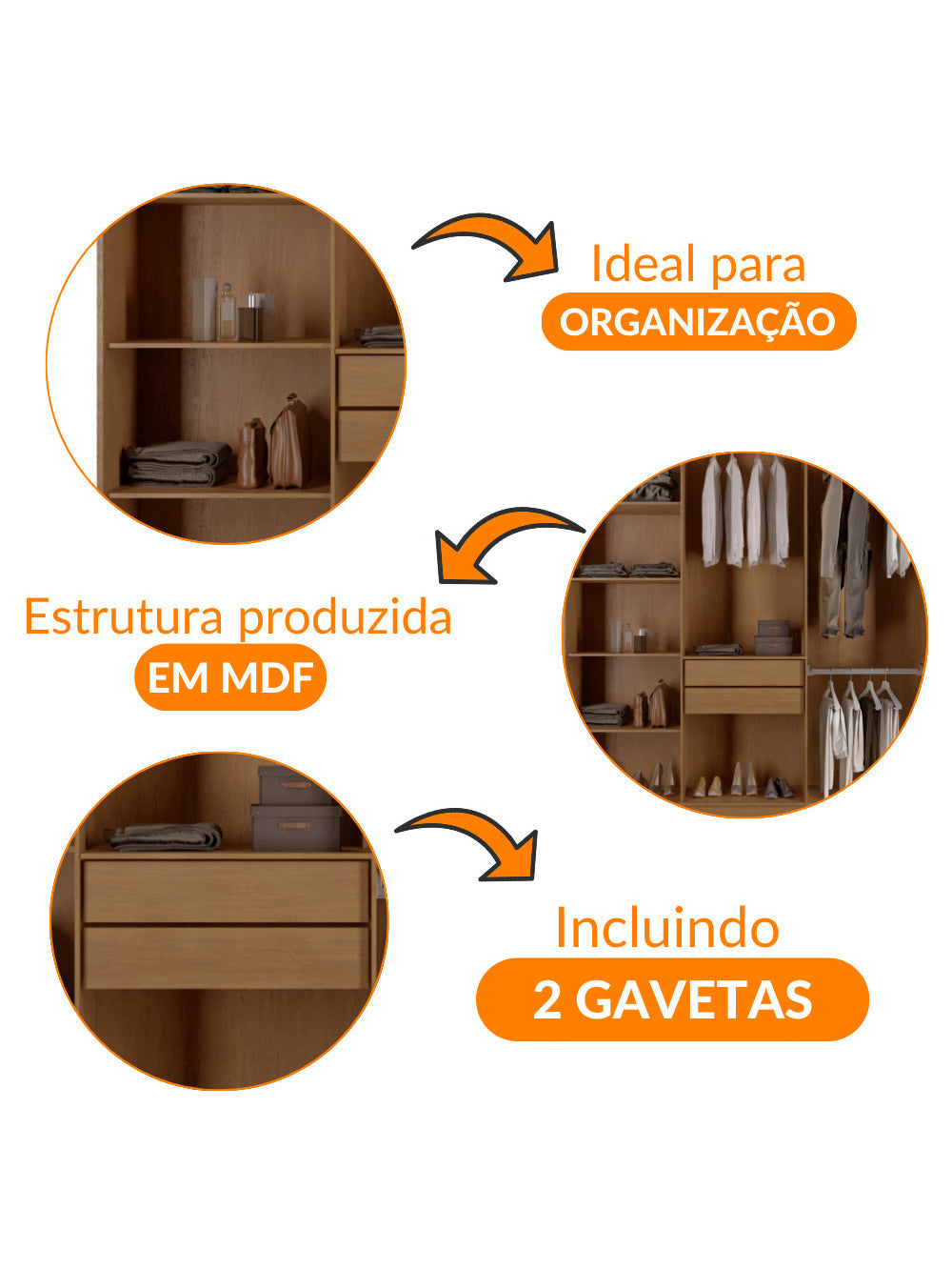 Guarda Roupa Casal Hera 6 Portas MDF Rufato