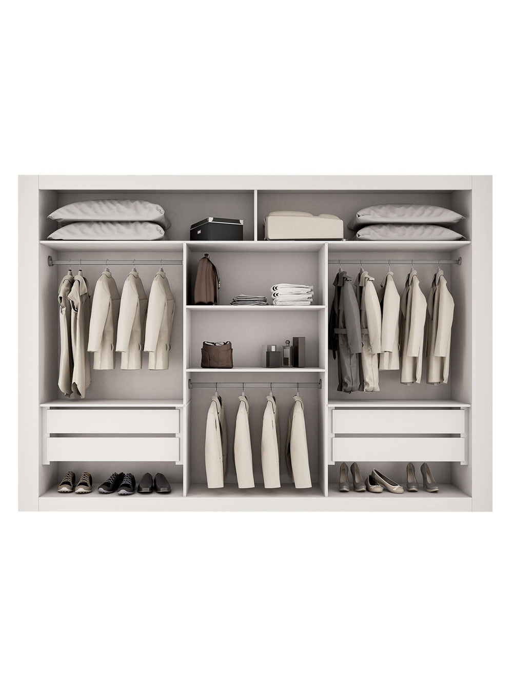 Closet Berlim Convencional 4 Gavetas MDF Rufato - Branco