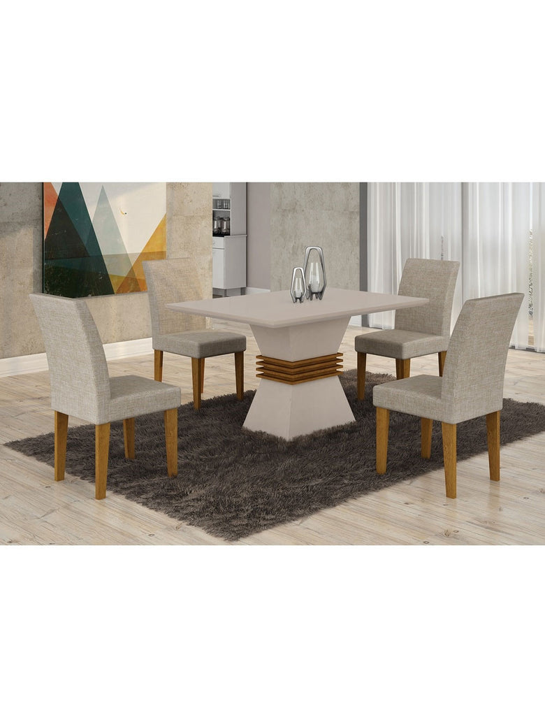 Sala de Jantar Lucy com 4 Cadeiras Grécia Rufato
